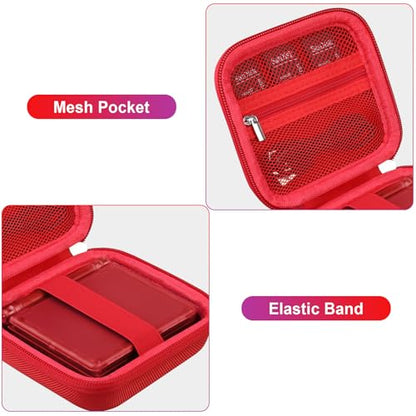 BOVKE Carrying Case Compatible with Anbernic RG35XXSP Handheld Game Console, RG35XXSP Clamshell Retro Games Consoles Flip Hand-held System Holder with Mesh Pocket for Cables and Accessories, Red - style: Red Case