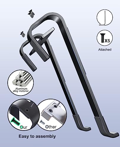 Soqool Laptop Stand for Desk, Ergonomic Detachable Laptop Riser | Aluminum MacBook Stand, Compatible with 12-17'' All Laptops Such as MacBook Pro/HP/Dell/Lenovo, Black - color: Black