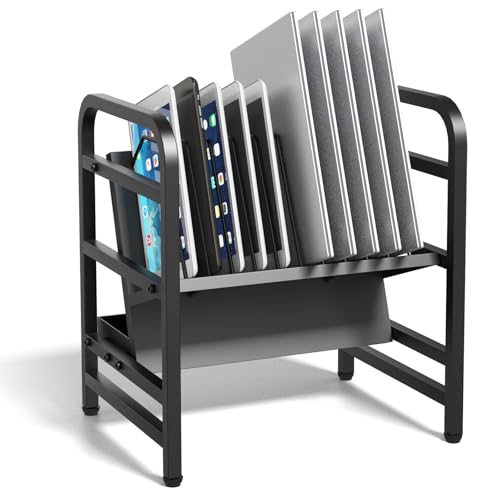 Chromebooks Charging Station 12-Slot Open Charging and Storage Rack with Leveling Feet for iPads, Tablets and Laptop Computers – Ideal for Classrooms, Offices, and Libraries