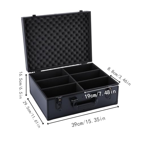 Card Storage Box Aluminum Alloy Card Storage Case with Trading Card Collection Box EVA Foam Protection Organizer for, 6 Compartments - size: 6 Compartments