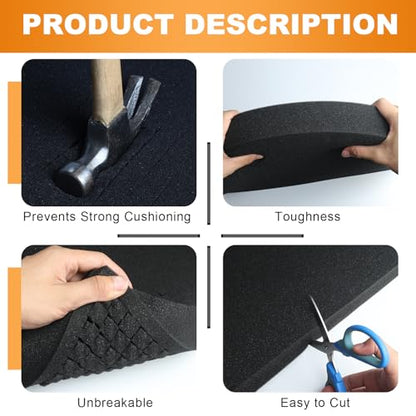 Eunice 4Pcs Polyurethane Foam Inserts -16 x 12 x 1.5 Inch Pick and Pluck Foam Padding Sheets for Tool Box, Camera Storage and Crafts - size: 4PCS-16*12*1.5 Inches