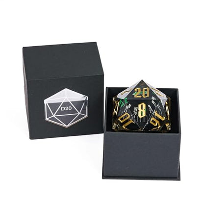 Cusdie Large D20 DND Dice 55mm with Sharp Edges, D&D 20 Sided Dice, Handmade Giant D20 for RPG, Table Games(Glow Compass) - color: Glow Compass