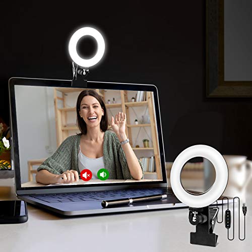 Video Conference Lighting Kit, Ring Light for Monitor Clip On | for Remote Working, Distance Learning,Zoom Calls, Self Broadcasting and Live Streaming, Computer Laptop Video Conferencing - size: 5 Inch