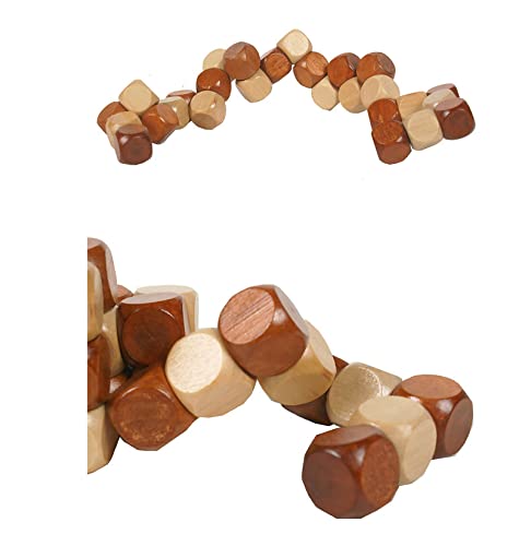 18 Pack Large Wooden Brain Teaser Puzzles Wooden Burr Puzzles Brain Teaser Puzzle with Gift Packing Box Magic Puzzle Games Toys Stocking Stuffers Party Favors for Kids and Adults (Classical Wood) - style: Classical Wood