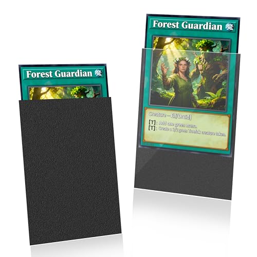 Black MTG Card Sleeves 200 Pack Matte Trading Card Sleeves Sturdy Card Protector for Perfect Shuffling - Compatible with MTG, TCG and Sport，Game Cards - color: Black, size: 200Pack Card Sleeves