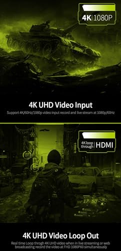 KuWFi Game Capture Card Switch,Video Capture Card 4K 1080P 60FPS, HDMI to USB 3.0 Converter for All HDMI Devices Such as Streaming Work with PS4/PC/OBS/Camera