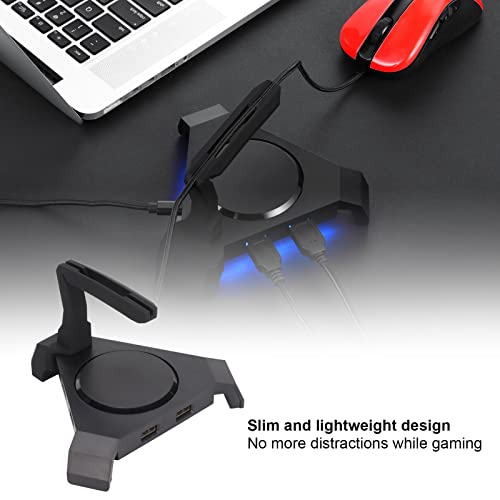 Pro Gaming Mouse Bungee Cable Holder, LED Gaming Mouse Bungee Cord Holder with 4-Port USB Hub Improved Accuracy for Competitive Games