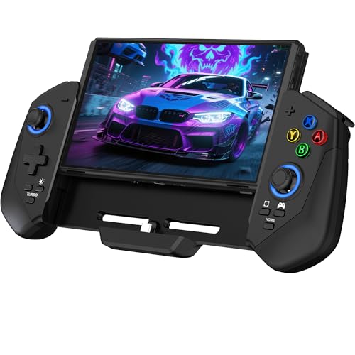 Switch Controller for Nintendo Switch/OLED, Wired Switch Pro Remote Controller with Hall Effect Joystick and Turbo/4 Game Slot/Dual Motor,Handheld Joypad Replacement for Nintendo Switch Controller - color: Black