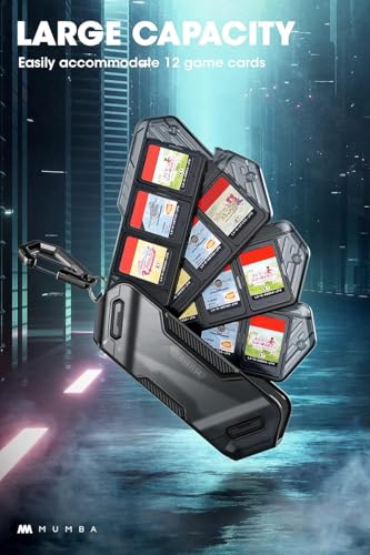 Mumba 12 Switch Game Card Case Holder for Nintendo Switch Game Cards, Portable and Exquisite Protective Hard Shell with 4 Layer Rotatable Holder for Nintendo Switch 2/Switch/Switch OLED/Lite (Black) - color: Black