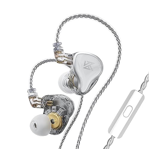 CCA KZ ZAS in Ear Monitor Headphones 16 Units 7BA 1DD Hybrid Drivers HiFi IEM Earphones High Clarity Wired Earbuds for Musicians Singers Audiophile Dj Drummers - color: KZ ZAS Silver, size: with mic