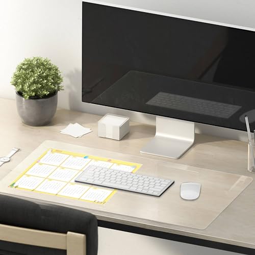 14 x 48 Inch Clear Table Cover Protector, 2mm Thick Clear Desk Mat, Plastic Table Cover, Vinyl Table Protector, Desk Mats on Top of Desks - size: 14" x 48"