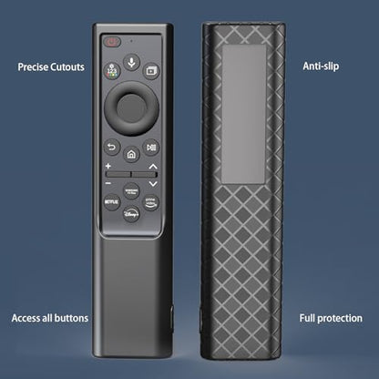 Remote Cover for Samsung Smart TV, Silicone Protective Case for Solar Cell BN59-01357 BN59-01385 BN59-01265A BN59-01388A Controller Case Skin Sleeve Black - color: Black