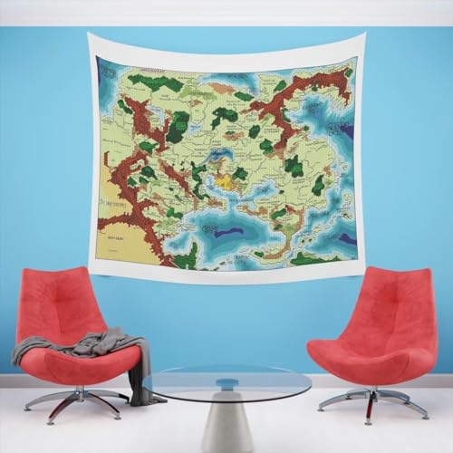 POLYMORPH PRINTS Greyhawk Indoor Wall Tapestry, Flanaess Advanced Dungeons and Dragons Indoor RPG Map Home Wall Decor | AD&D (104" x 88") - size: 104"L x 88"W