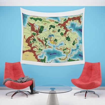 POLYMORPH PRINTS Greyhawk Indoor Wall Tapestry, Flanaess Advanced Dungeons and Dragons Indoor RPG Map Home Wall Decor | AD&D (104" x 88") - size: 104"L x 88"W