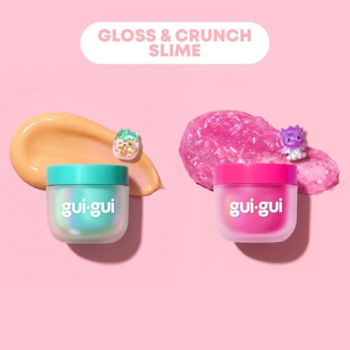 GUI GUI Fruity Glow Slime Kit, Crunch & Gloss Scented Slimes | Includes Gua Sha, Beauty Scoop, charms, booster, and collectible figurine in a slime kit for girls - style: Crunch & Gloss