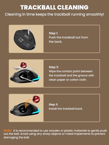 Wireless Trackball Mouse, Adjustable Angle, Rechargeable, Backlit-Red Ball | MAM1 Pro Ergonomic Mouse Rollerball Thumb mice with 5 Level DPI, 3 Devices Connection (USB & Bluetooth ) for PC, Windows - color: Red Ball