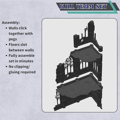 Gothic Sector Terrain Set: 28mm Scale Buildings & Scatter Terrain for 2000-Point Competitive 40k Games (Kill Team) - style: Kill Team