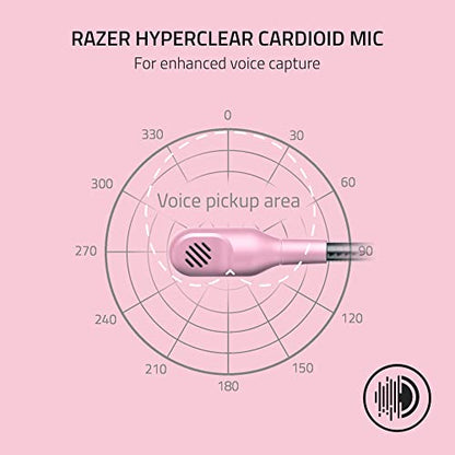 Razer BlackShark V2 X Gaming Headset, 50mm Drivers, Quartz Pink - color: Quartz Pink, size: 3.5 mm, style: PC