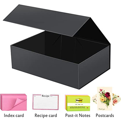 Harhana 3x5 Index Card Holder Card File Box Organizer, Hold 1200 3x5-Inch Flash Cards 1 Pack Black - color: Black