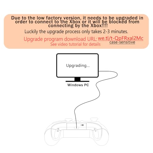 Dinosoo Wireless Controller for Xbox One/Series X|S & PC, Bluetooth, 2 Vibration Motors, TURBO, Macro, 3.5mm Headphone Jack Orange+Gray - Upgrading with a PC before connecting to X-box