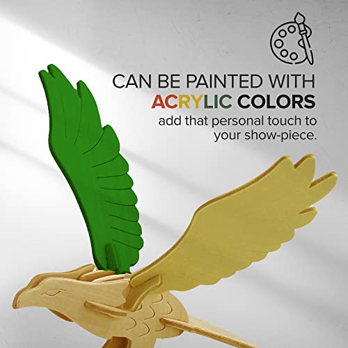 Hands Craft DIY 3D Wooden Puzzle – 6 Assorted Bird Animals Bundle Pack Set Brain Teaser Puzzles Educational STEM Toy Adults and Kids to Build Safe and Non-Toxic Easy Punch Out Premium Wood JP2B4 - color: Bird Animals