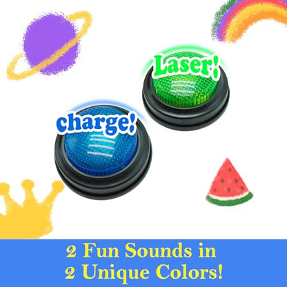 Gelabur 2-Pack Quiz Game Buzzers for Trivia Games, Answer Buzzers with Lights and Sound, Classroom Game Show Style Buzzer Buttons for Team Games