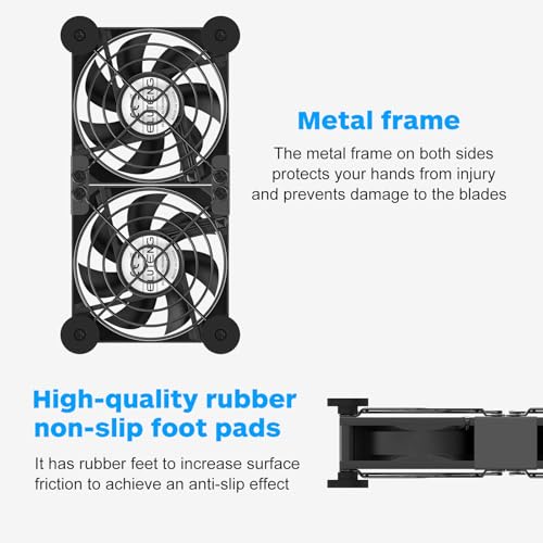ELUTENG Dual Cooling Fan Whisper Quiet 80mm USB Fan 3 Adjustable High Speed | Computer Fans, USB Port Heatsink Fans Compatible for PS4, PS5, Router, Laptop, PC, Xbox Cooling Electronics - size: 80mm
