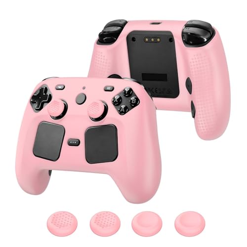 Case Cover Compatible with Steam Controller 2 2026, Soft Silicone Protector Cover Skin Case for Steam Controller 2 with Thumb Grip Caps, Anti-Scratch, Shockproof (Pink) - color: Pink