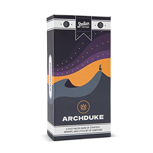 Stellar Factory Archduke Strategy Memory Card Game, 2-6 Players, Ages 12+ | 24 screen-printed wood tokens; build your tableau while disrupting rivals; slim travel-friendly box; 104 cards + rulebook.