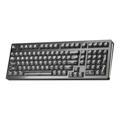 kutethy KY98 Wireless Mechanical Keyboard with Transparent Keycaps,Full Aluminum CNC,Hot-swappable,Pre-lubed Clicky Switches,Gasket Structure,RGB Backlit,BT5.0/2.4G/USB-C Wired (Black) - color: Black