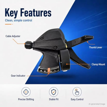 SL-M315-8 Speed Bike Shifter Right Thumb Gear Shifter | Bicycle Shift Lever MTB Mountain Bike Shifter Trigger Shifter Commuter Folding Hybrid Bike Gear Shifter with Gear Indicator - color: SL-M315-8R
