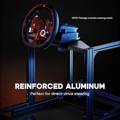 DIWANGUS Foldable Sim Racing Cockpit, Aluminum Rig with Monitor Mount | 70% Aluminum Alloy, Adjustable Wheel Deck & Pedal Plate, Monitor Mount Adjusts Up/Down & Forward/Back, Foldable Design