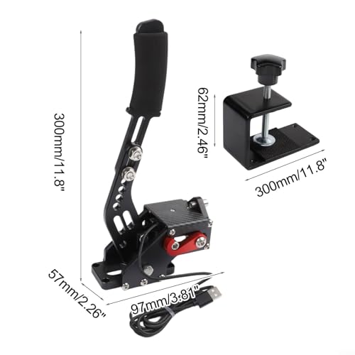 USB And Play Handbrake, For PC Racing And Drifting Games With Aluminum Alloy Build And Hall Sensor For LOGITECH G27 G29 G920 T500 T3000(Black)