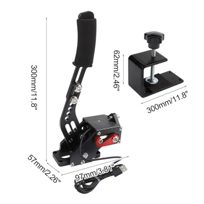 USB And Play Handbrake, For PC Racing And Drifting Games With Aluminum Alloy Build And Hall Sensor For LOGITECH G27 G29 G920 T500 T3000(Black)