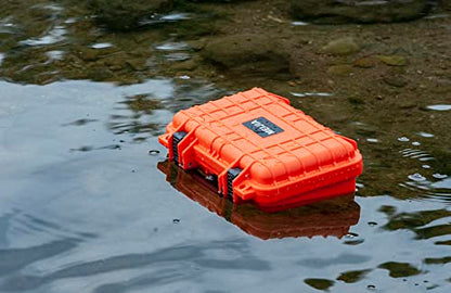 MEIJIA Portable All Weather Waterproof Protective Hard Case, Small Camera Case,Dry Case with Customizable Foam,Fit Use of Drones, Camera,Equipments, 11.65 ”x8.35”x3.78” - color: Orange