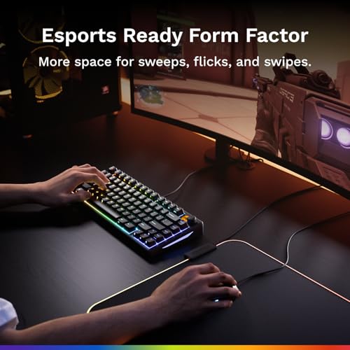 GLORIOUS Gaming Keyboard GMBK 75% - Swappable MX Compatible keycaps, Detachable USB Cable, IP57 Water and dust Resistant, 10 Zone RGB Lighting, Quiet switches - 321x137x41 mm - English QWERTY Layout - color: Black, size: GMBK Prebuilt (75%)