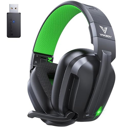 Wireless Gaming Headset for PS5, PS4 & PC, 20ms Ultra-Low Latency, 2.4GHz USB & BT 5.4, Noise Canceling Mic, 50H Battery, Compatible with Switch, Mac & Mobile, Ideal for Fortnite & Call of Duty - color: Obsidian Green