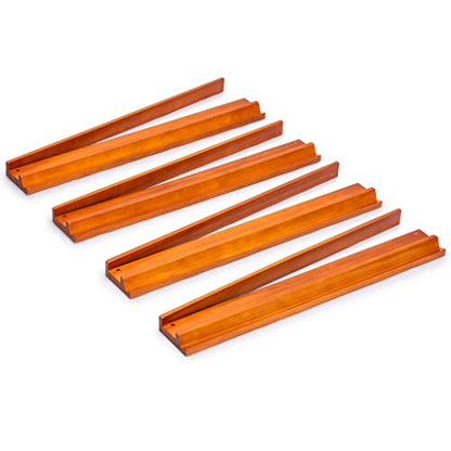 Yellow Mountain Imports 18-Inch Dark Pine Wooden Mahjong Game Racks with Built-in Pushers - Set of 4 - color: Dark Pine
