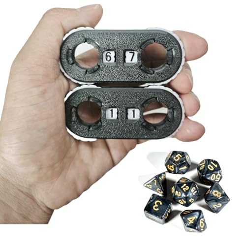 2 Pack MTG Life Counter - HP Tracker with Tracking Card SlotMTG Tabletop RPG(not inclouded dice Inside) Dungeons and Dragons(2 Pack Black White) - color: Black