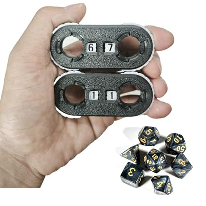 2 Pack MTG Life Counter - HP Tracker with Tracking Card SlotMTG Tabletop RPG(not inclouded dice Inside) Dungeons and Dragons(2 Pack Black White) - color: Black