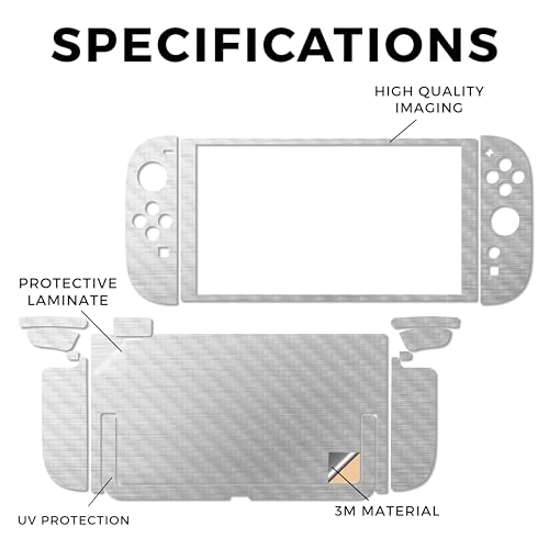 Carbon Fiber Gaming Skin Compatible with Nintendo Switch 2 Console Only - Cold Steel - Premium 3M Vinyl Protective Wrap Decal Cover - Easy to Apply | Crafted in The USA by MightySkins - color: Cold Steel, size: Switch 2 Console Skin Only, style: Textured