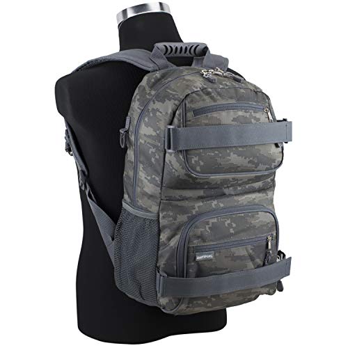 Eastsport Travel Skateboard Backpack Double Strap Laptop Bag Multi-Sport Design for Men and Women, Static Camo - color: Static Camo