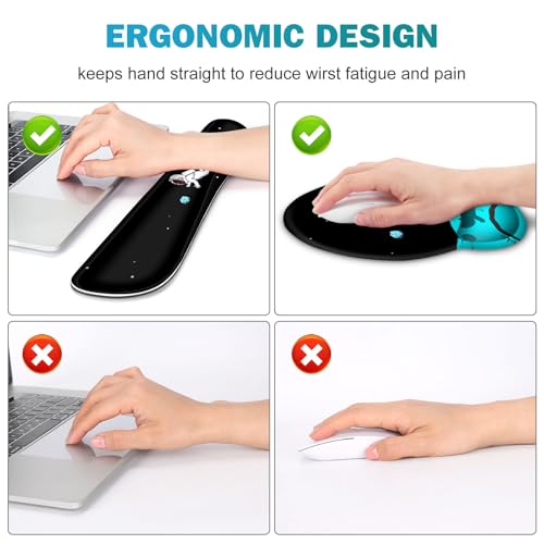 Gaming Mouse Pad, Large Desk Mat, Cute Desk Pad Protector, 4in1 XXL Mousepad + Keyboard Wrist Rest+Mouse Wrist Rest+Coaster Set with Ergonomic Desk Pad for Home Office PC Computer, Cool Space Alien - color: Cool Space Alien