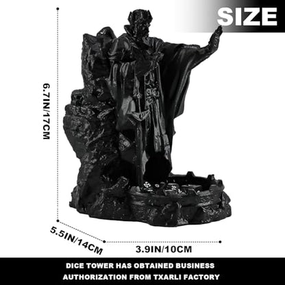 DND Dice Tower God Dice Tower DND Accessories | dnd dice tray for RPG Games Tabletop Games Such Dragons and Dungeons - color: Black