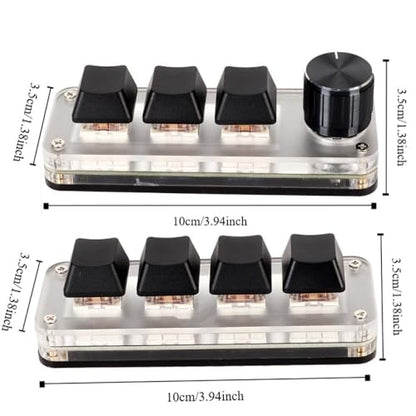 Mini Mechanical Keyboard - USB Wired Programmable Keypad for Gaming and Volume Control Custom Shortcuts, Plug and Play(4 Keys)
