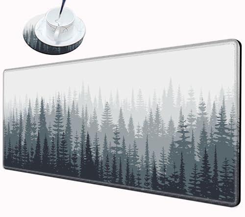 Large Mouse Pad Gaming Desk Pad Forest Mousepad for Wireless Mouse XXL 31.5''X15.75'' Big Desk Mats Extended Mouse Mat of Girl Desktop Computer with Coaster - color: Tree, size: 31.5''x15.75''