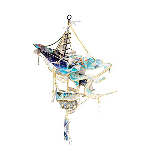 MU 3D Metal Puzzles Windbell Wind Chime A Model Kits Building for Adult and Teeners, Windchime Jigsaw Miniature DIY Sets, Birthday Gift - color: A Brave The Wind And The Waves