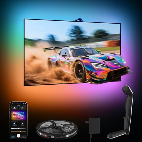KANTUTOE TV LED Backlight Sync to Screen, 10.5ft LED Lights for 32-50 Inch TVs & PC Monitors, Smart App Control TV Lights that Change with TV, Backlight with Camera, Music Sync Strip Lighting - size: 10.5FT for 32"-50" TV