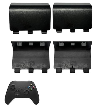 NHuaXiong 4 Pack Battery Back Cover for Xbox Series X/S Controller, Replacement Battery Back Shell Covers for Xbox Series S, Series X Controller[NOT for Xbox One,One X/S] (Black) - color: Black