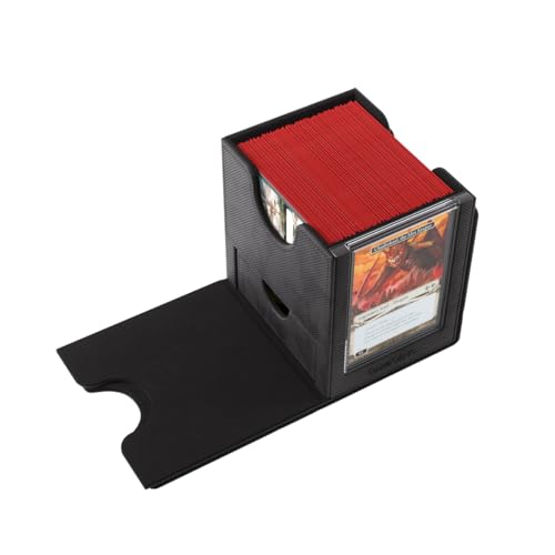Gamegenic Sidekick Pro 100+ XL Convertible - Premium Deck Box with Secure Card Storage, UV Protected Slide Card Case, Display Top Card, Extra Token Drawer, Magnetic Closure, Black Color, Made - color: Black